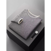 秋冬新款羊毛衫男士圆领青年休闲针织毛衣宽松时尚纯色打底羊毛衫