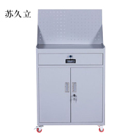 苏久立工具柜加厚铁皮储物柜工厂车间用带抽屉汽修多功能收纳柜灰白色一斗小柜含轮子