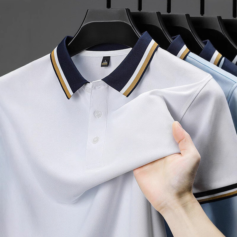 2025新款夏季polo衫男士短袖T恤翻领男装衬衫领有领夏装带领上衣