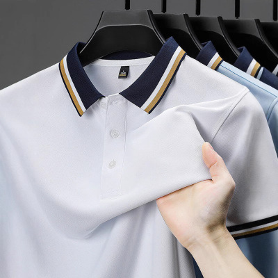 2025新款夏季polo衫男士短袖T恤翻领男装衬衫领有领夏装带领上衣