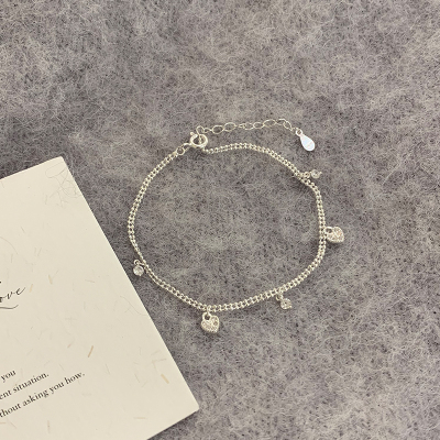 纯银爱心流苏手链轻奢小众精致高颜值学生党手饰气质闺蜜配饰送女朋友老婆情人节七夕生日礼物