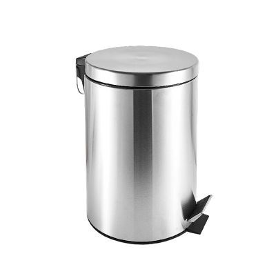 秦泰(Cqint) QTRASH-R 不锈钢圆形脚踏式缓降垃圾桶 12L 银色