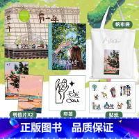 [正版]随机帆布袋+印签+明信片+贴纸生活蒙太奇+有一年套装全2册 天然 热卖漫画书籍生活蒙太奇 艺术 插画集 记录