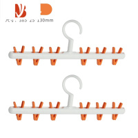 三维工匠多袜夹塑料衣服儿童晾晒架家用器裤夹多夹子挂钩内衣晾衣架