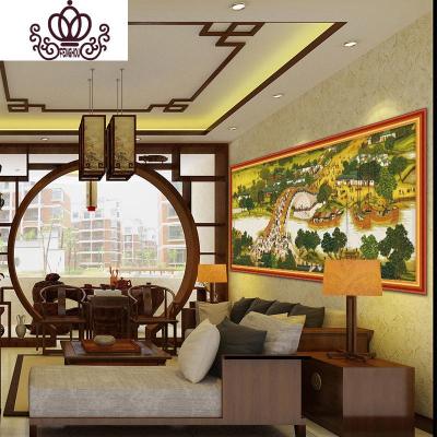 封后(FENGHOU)蒙娜丽莎2019十字绣清明上河图十字绣满绣客厅2018新款线绣钻石6米古娟-3股绣-600*7