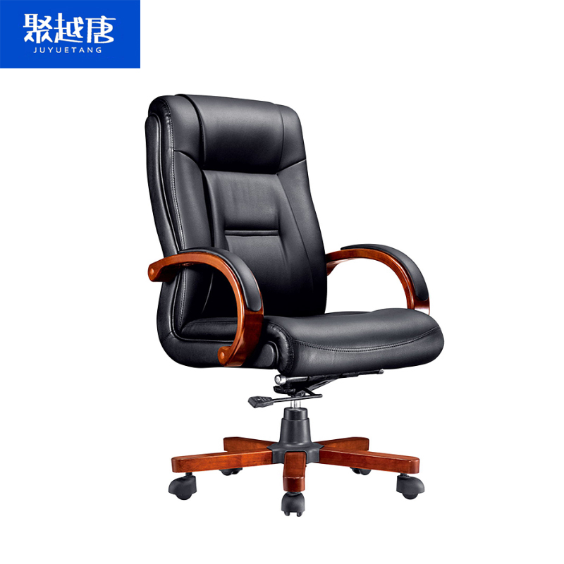 聚越唐(JUYUETANG) 办公班椅升降躺椅老板椅黑色皮椅 500*520*1200mm 把