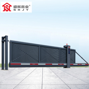 盛辉嘉业 悬浮门电动伸缩门铝合金封板无轨直线平移大门定制