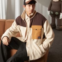 [2.5折价101元]唐狮摇粒绒外套男冬季新款厚外套男士休闲保暖夹克外套冬天潮