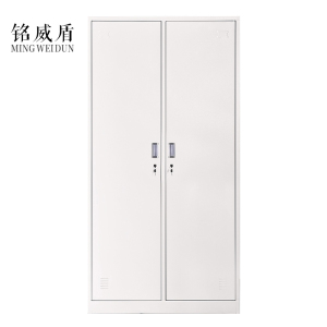 铭威盾加厚二门钢制更衣柜员工柜铁皮职工储物柜带锁存包柜鞋柜多门柜子二门钢制更衣柜