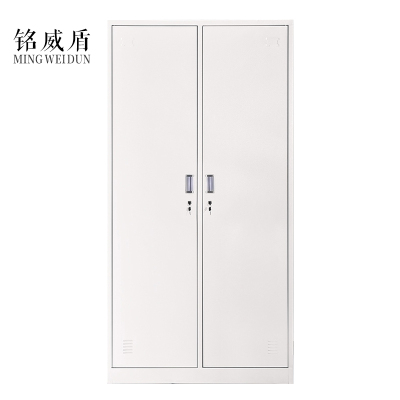 铭威盾加厚二门钢制更衣柜员工柜铁皮职工储物柜带锁存包柜鞋柜多门柜子二门钢制更衣柜