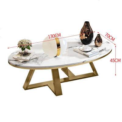 北欧大理石茶几轻奢网红ins茶几简约小户型客厅椭圆形泡茶桌边几