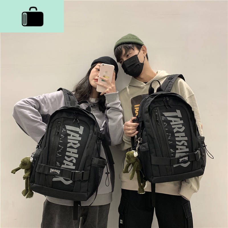 书包女韩版高中大学生简约百搭大容量背包旅行包男ins超火双肩包NEW LAKE