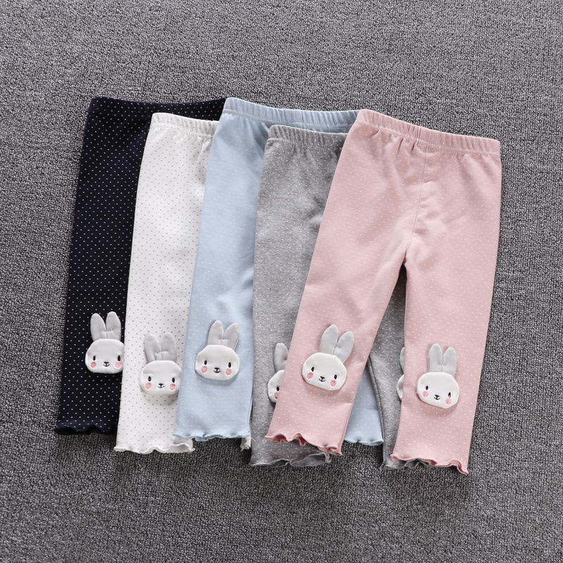 精灵女童春装纯棉婴儿裤子韩版宝宝打底裤012岁开裆卡通弹力长裤