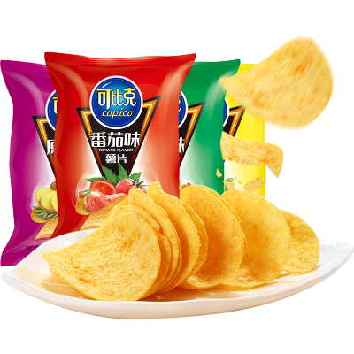 可比克薯片32g*10包混合口味膨化零食品烤土豆片办公室休闲小吃薯条