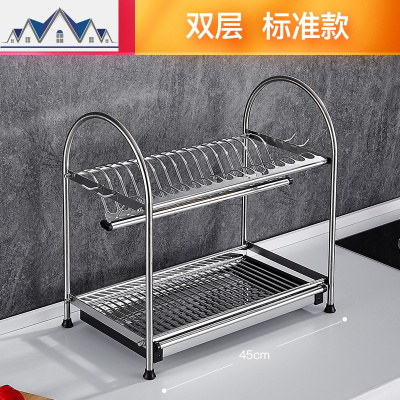 碗架沥水架304不锈钢厨房置物架家用洗碗晾碗盘子架子放碗碟收纳 三维工匠