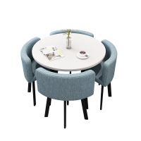 晋舰 洽谈桌休息区谈判桌北欧风会客接待桌简约奶茶店桌椅组合 组合六