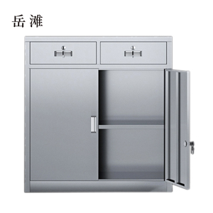 岳滩文件柜不锈钢柜子储物柜资料柜档案柜带锁文件柜304二斗下节