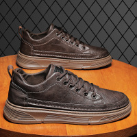 秋季新款男士休闲日常百搭舒适厚底系带舒适男士运动潮流板鞋