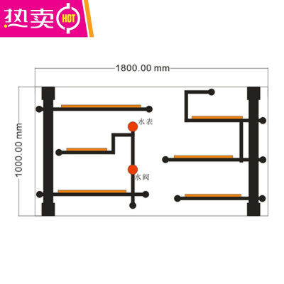 工墙上置物架复古墙壁壁挂隔板架子创意铁艺水管墙面装饰书架FENGHOUB款尺寸：1.8*0.2*1.0