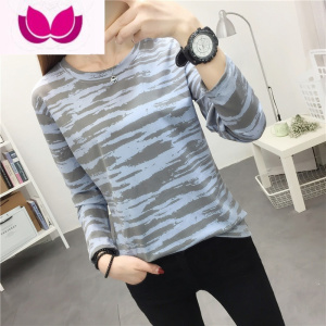 七斓2023秋装新款上衣秋季韩版宽松印花初秋长袖t恤女士打底衫