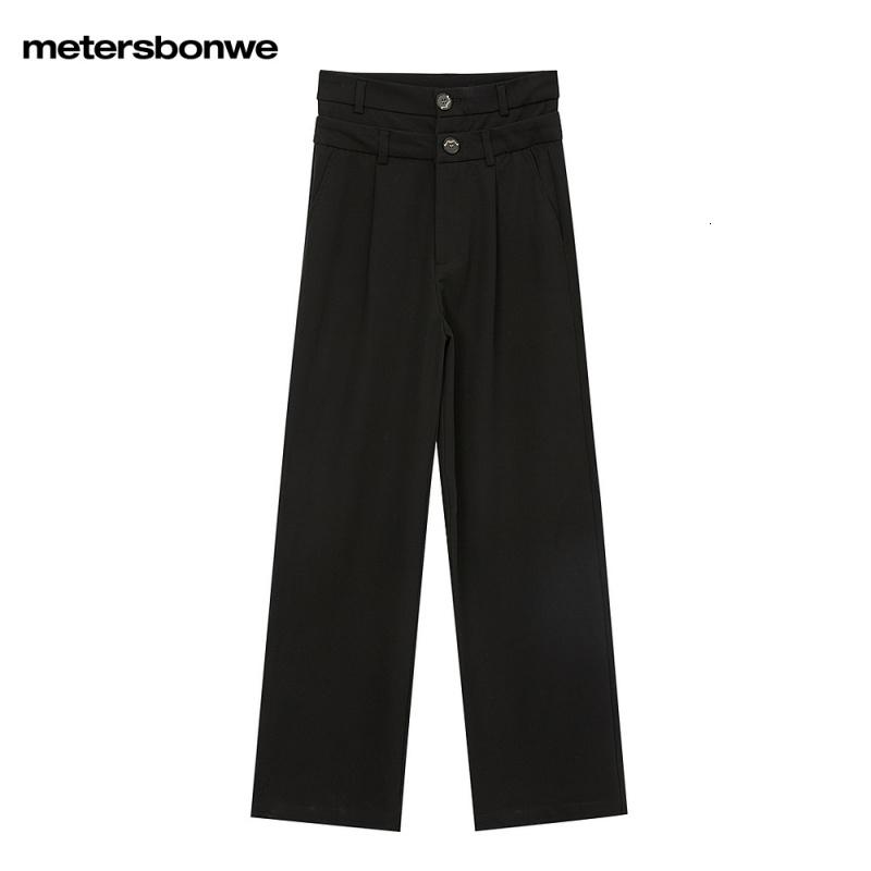 [2件2折价:69]美特斯邦威女基本双腰头梭织长裤