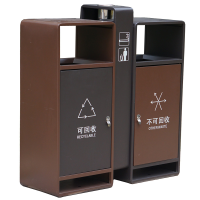 迅众 双桶垃圾箱户外垃圾桶不锈钢大号环卫果皮箱室外分类物业小区校园