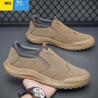 聚范男鞋夏季透气一脚蹬防水防滑耐磨工作鞋爸爸不累脚工地上班劳保鞋