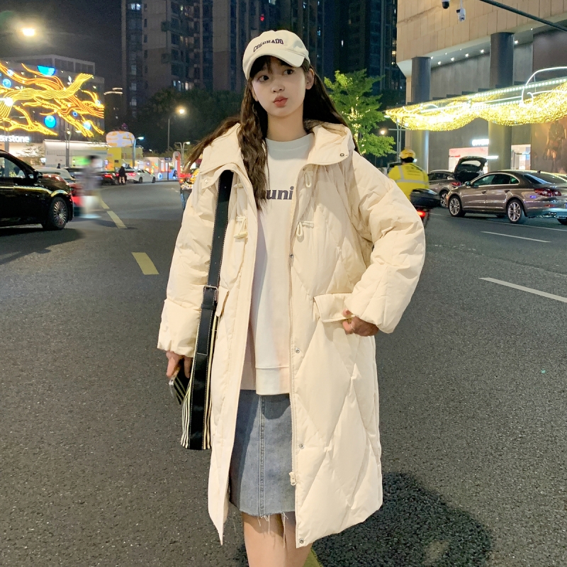 [直降价480元]防水唐狮冬季休闲百搭黑色长款羽绒服女冬季加厚过膝