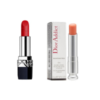 2件装|迪奥艳蓝金唇膏哑光#999+变色润唇膏#004 橘色