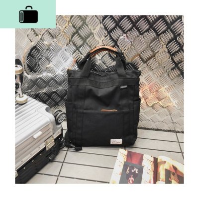 背包男双肩包女韩版百搭帆布大容量中学生潮流ins风休闲旅行书包NEWLAKE黑色