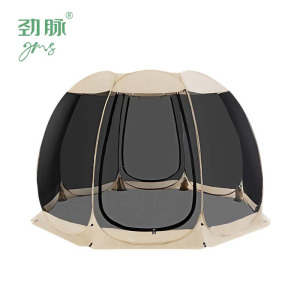 劲脉 八面全景网纱帐篷 400*400*210CM+3面遮阳布 顶
