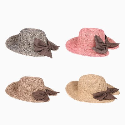 夏季遮阳草帽女防晒渔夫帽可折叠沙滩帽子大沿帽海滩旅游太阳帽