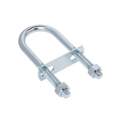 中锦科技 镀锌U型螺栓螺丝带挡板U形管夹管卡 M8*60*84mm 4.8级 套