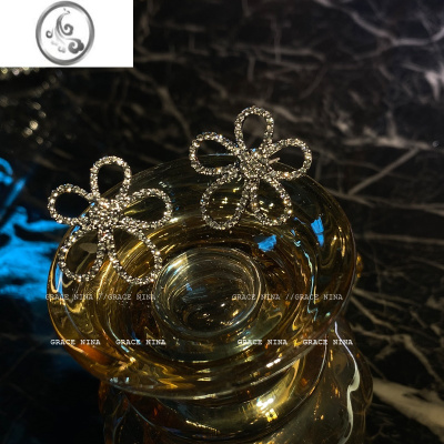 JiMi蹦迪款!!!耳环2023新款潮耳饰女韩国气质网红花型显瘦闪钻耳钉