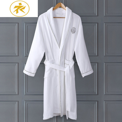 Ideamini酒店浴袍男女秋冬棉加厚毛巾料情侣睡袍棉长款连帽吸水浴衣