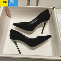 聚范高跟鞋女2024年新款黑色百搭学生礼仪细跟尖头中跟5cm单鞋气质ol9