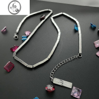 JiMi极简小众钛钢项链男女潮牌方形ins嘻哈不褪色配饰街头辣妹锁骨链