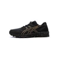 ASICS跑步鞋男透气耐磨轻便舒适黑色金色线条时尚经典户外公路