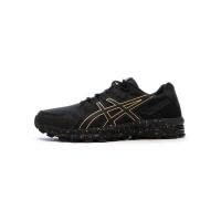ASICS跑步鞋男透气耐磨轻便舒适黑色金色线条时尚经典户外公路