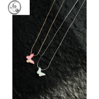 JiMiatmshop 两只蝴蝶吊坠气质仙气微闪项链套装ins百搭简约叠戴锁骨