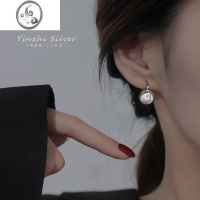 JiMiS925银耳环女耳扣2023新款仿珍珠耳钉高级感小众设计轻奢耳饰