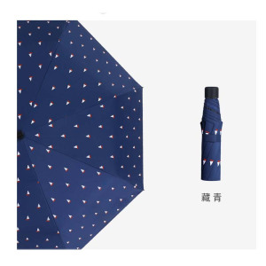 菲诺 雨中故事小清新太阳伞女防晒防紫外线折叠小巧便携黑胶遮阳晴雨两用雨伞
