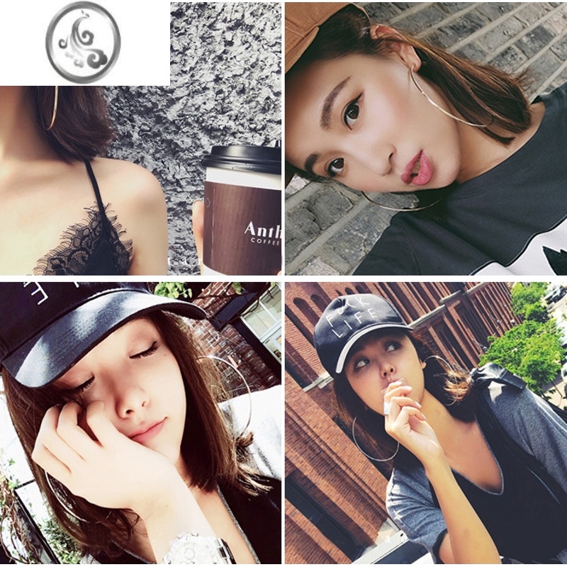 JiMi欧美夸张超仙网红hiphop冷淡风大圆环圆圈圈耳环女款耳钉耳圈耳坠