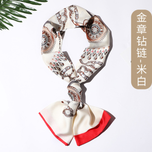 美帮汇丝巾女小长条百搭春秋长款小领巾细窄搭西装丝巾包包绑带窄巾