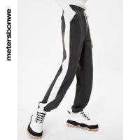 [1件5折价:89.5]美特斯邦威女高腰拼色收脚裤