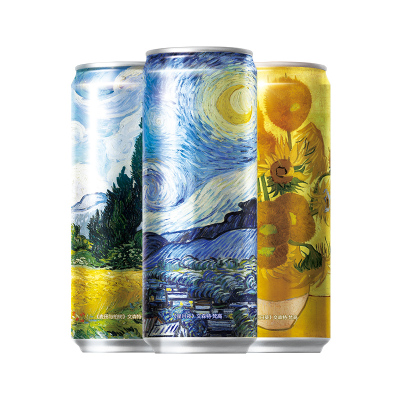 青岛啤酒白啤11度330ml*8纤体罐啤（梵高礼盒）（电商尊享）