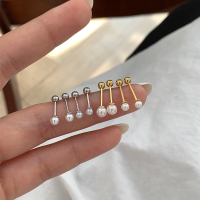 s925纯银珍珠螺丝耳钉女温柔优雅小巧精致养耳洞睡觉免摘耳环送女朋友老婆情人节七夕生日礼物