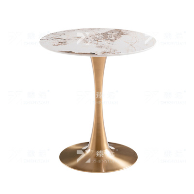 臻远 ZY-VC112707 洽谈桌岩板餐桌 700*700*750 单位:1张