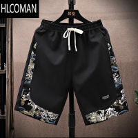 HLCOMAN国潮印花运动短裤男士夏季潮流外穿中国风宽松百搭大码休闲五分裤