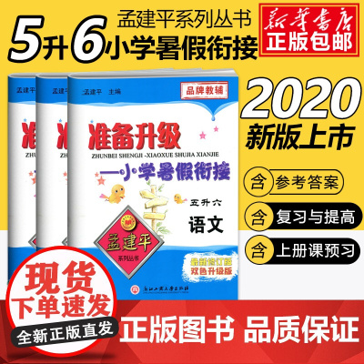 2020孟建平准备升级小学暑假衔接五升六语文+数学+英语5升6暑假衔接教材小学生暑假作业本练习册暑假培训辅导资料书五年级